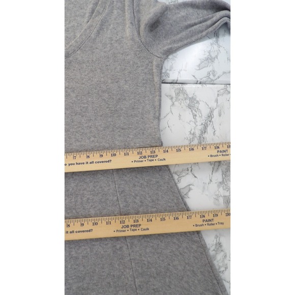 Banana Republic Long A Line Sweater Knit Dress V-Neck Gray Front Slit Size S - Picture 11 of 15